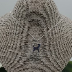 Zilveren ketting met Chihuahua hanger