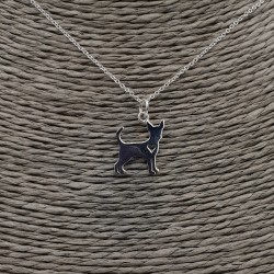 Zilveren ketting met Chihuahua hanger