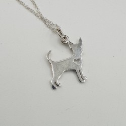 Zilveren ketting met Chihuahua hanger