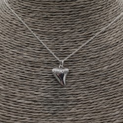 Zilveren ketting met haaientand hanger