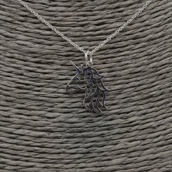 Zilveren ketting met eenhoorn hanger