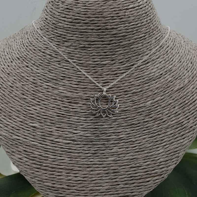 925 Sterling zilveren ketting met lotus hanger