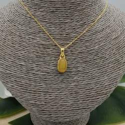 Vergulde ketting met hanger gezet met Etiopische Opaal