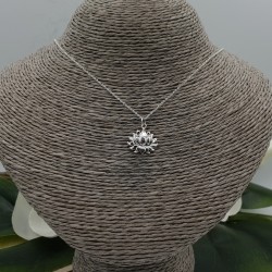 Sterling zilveren ketting met lotus hanger