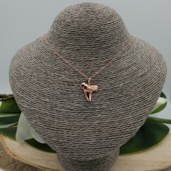 Rosé vergulde ketting met haaientand hanger