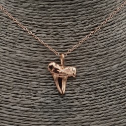 Rosé vergulde ketting met haaientand hanger