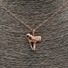 Rosé vergulde ketting met haaientand hanger