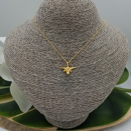 Vergulde ketting met klein stieren kop hangertje