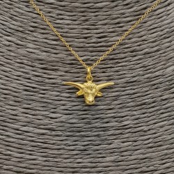 Vergulde ketting met klein stieren kop hangertje