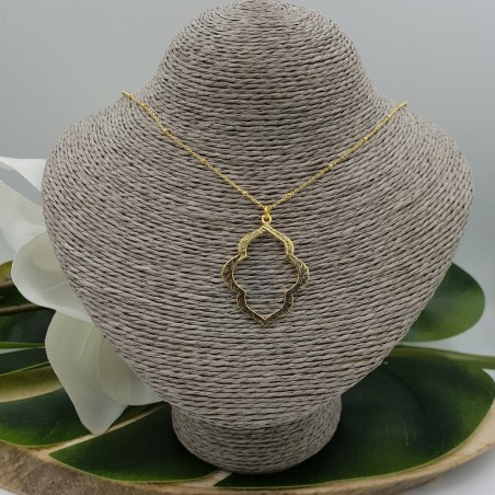 Vergulde ketting met brushed Marakesh hanger
