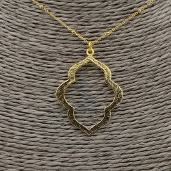 Vergulde ketting met brushed Marakesh hanger