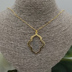 Vergulde ketting met brushed Marakesh hanger