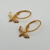 Vergulde oorbellen met bij hanger