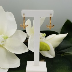 Vergulde oorbellen met bij hanger