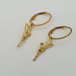 Vergulde oorbellen met elf hanger