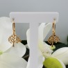 Vergulde oorbellen met levensboom hanger