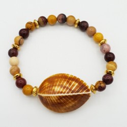 Armband met Mookaiet en schelp