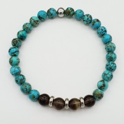 Armband met Smokey Topaas en blauw Howliet