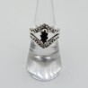 Zilveren boho ring met zwarte Onyx
