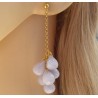 Vergulde lange oorbellen met blauw Lace Agaat briolettes