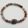 Armband met ovale en ronde Botswana Agaat kralen
