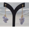 Vergulde lange oorbellen met blauw Lace Agaat briolettes