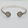 Zilveren beaded bangle armband
