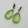 Zilveren oorbellen met groene Amethist quartz briolet
