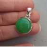 Zilveren hanger gezet met ronde Chrysopraas
