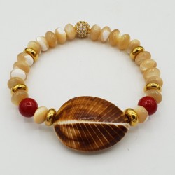 Armband met Parelmoer Koraal en schelp