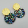Vergulde oorbellen met Abalone schelp