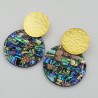 Vergulde oorbellen met Abalone schelp