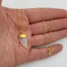 Vergulde ketting met regenboog Maansteen hoorn hanger