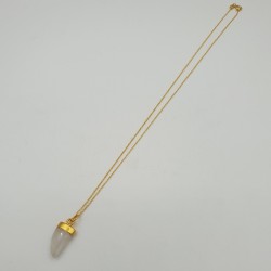 Vergulde ketting met regenboog Maansteen hoorn hanger