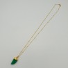 Vergulde ketting met groene Onyx hoorn hanger