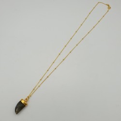 Vergulde ketting met Labradoriet hoorn hanger