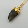 Vergulde ketting met Labradoriet hoorn hanger