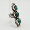 Zilveren boho ring gezet met Turkoois 18.5 mm