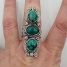 Zilveren boho ring gezet met Turkoois 18.5 mm