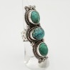 Zilveren boho ring gezet met Turkoois 16 mm