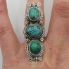 Zilveren boho ring gezet met Turkoois 16 mm