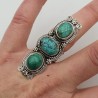 Zilveren boho ring gezet met Turkoois 16 mm