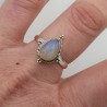 Zilveren ring met druppelvormige Ethiopische Opaal maaat 18.5 mm