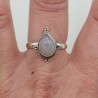 Zilveren ring met druppelvormige Ethiopische Opaal ring maaat 18.5 mm