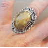 Zilveren ring met gouden Rutielkwarts en bewerkte kop 17 mm