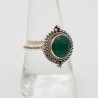 Zilveren ring gezet met ronde facet groene Onyx 18 mm