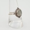 Zilveren ring met ronde facet geslepen Maansteen 18 mm