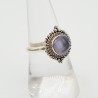 Zilveren ring gezet met ronde facet geslepen Rozenkwarts 17.5 mm
