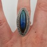 Zilveren ring gezet met marquise Labradoriet 17 mm