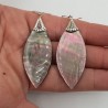 Zilveren oorbellen met grote marquise blacklip schelp
